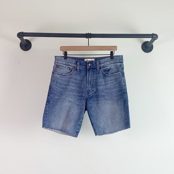 NWT Madewell Mens 9” Denim Shorts In Eastchase Medium Blue Wash - Picture 6 of 9